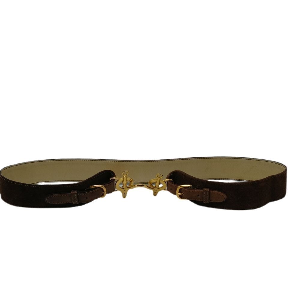 Vintage Gucci 1960s Gold Liverpool Horsebit & Suede Belt